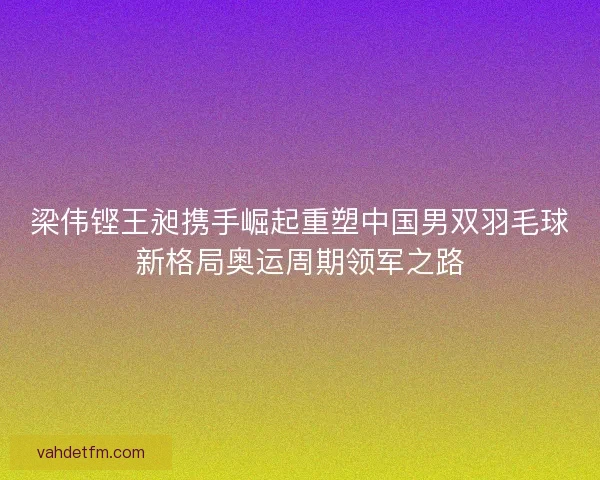 梁伟铿王昶携手崛起重塑中国男双羽毛球新格局奥运周期领军之路